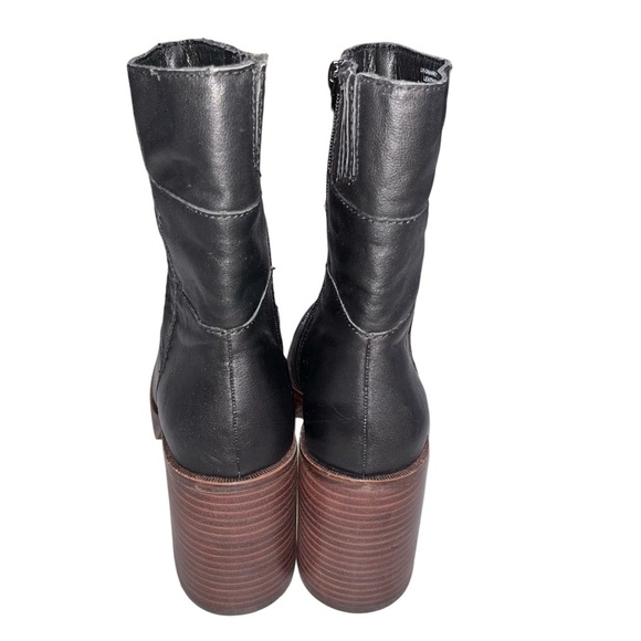 NEW Women’s Lucky Brand Omarey Black Leather Platform Boots size 9.5 - Picture 5 of 8